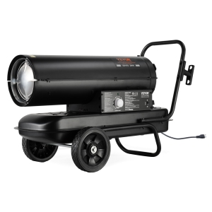 VEVOR 70000 BTU Chauffage à air forcé au kérosène, Chauffage diesel portable torpille avec thermostat, Réservoir de 5 gallons, Chauffage robuste économe en énergie, pour utilisation intérieure et extérieure dans un atelier