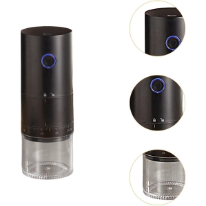Coffee Bean Grinder Electric Burr Grinder with Cleaning Brush for Cleaning Small Rice Soybean Grinder, Black