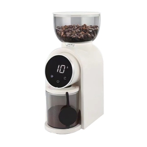 Coffee Grinder, 80W Electric Coffee Maker, Coffee Bean Grinder, 25 Coarse and Fine Settings, for Espresso/Drip Coffee/French Press Coffee/Americano, White