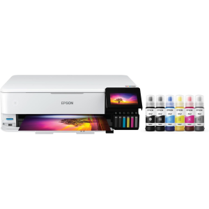 Epson Supertank Photo ET-8550 Multi-Function Wide Format Wireless Printer with Scanner, Copier, Ethernet and 4.3" Color Touchscreen