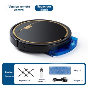 Ultra-Slim Robot Vacuum & Mop for Multi-Surface with 1800Pa Suction, Remote Control, Auto Mopping, Accessories - Black