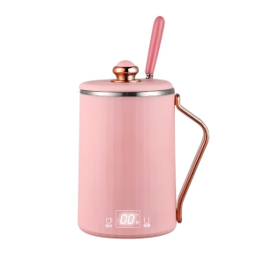 Multifunctional travel electric kettle - 450 ml, 300 watt fast boiling, 304 stainless steel, 4 temperature presets + LCD display, smart touch, with tea filter