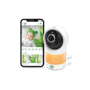 LeapFrog 1080p WiFi Remote Access 360 Degree Pan & Tilt Video Baby Monitor Night Light, Color Night Vision, White, LF1911