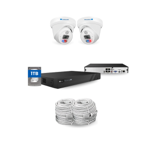 SMART AI 6MP CCTV 2 Security Cameras, 4K NVR 4 CH KIT, 1TB included, Built in With Two Way Talk, Weatherproof Protection, Smart Detection Person, Remote Monitoring Access
