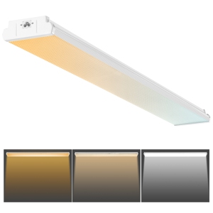 VEVOR 4FT LED Wraparound Light, 50W, 5500LM Flush Mount LED Shop Light, 3000K/4000K/5000K Adjustable LED Kitchen Ceiling Lighting Fixtures for Garage Office Tube Replacement,FCC