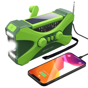Multifunctional Radio Outdoor FM Solar Hand-cranked Radio - green