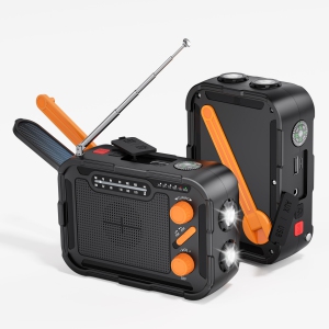 Hand crank radio emergency disaster prevention solar charger 5000 mAh compact portable charger