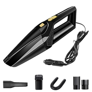 Mini Car Vacuum Cleaner Handheld Vacuum for Car with 196" Power Cord, Powerful Suction, Accessories - Black