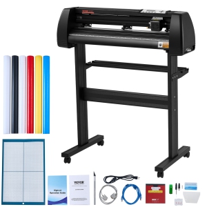 VEVOR 28inch Vinyl Cutter Machine, Vinyl Plotter, LCD Display Plotter Cutter, Adjustable Double-Spring Pinch Rollers Sign Cutting Plotter, Plotter with Signmaster Software