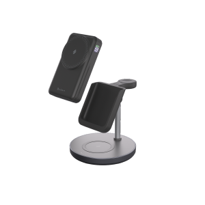 ADAM Elements Magnetic Wireless Mag 5 5-in-1 Power Charging Station with 10,000 mAh Power Bank for iPhone 12/13/14/15/16 series, Apple Watch and AirPods