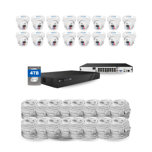 SMART AI 6MP CCTV 16 Security Cameras 4K NVR 16 CH KIT, 4 TB HD Built in, Two Way Talk, Weather Proof Housing, Smart Detection Human, Vehicle, Remote Monitoring Access