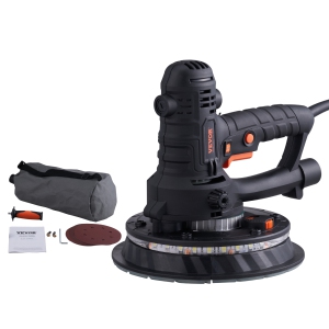 VEVOR 800W Electric Drywall Sander with 12 Sanding Discs, Variable Speed 1200-2300 RPM Wall Sander with Vacuum Dust Collection System, Double LED Lights, Dust Bag, Detachable Edge