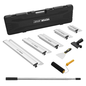 VEVOR 7/10/14/16/24 in Drywall Skimming Blade Set, Skimming Blades + 34 - 81.6 in Extension Handle Pole, Stainless Steel Knife Skim Coat Tools, for Gyprock/WallBoard/Plasterboard