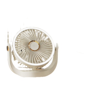 Dual-mode 360° variable frequency fan｜Five-speed adjustment｜Type-C fast charging｜Quiet high wind power｜Office and home dual-use｜White