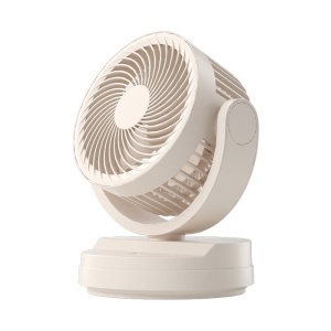 Milk coffee color USB desktop circulation fan | Brushless motor ultra-quiet | 4000mAh long battery life 12h | 3-speed turbo wind (rechargeable)