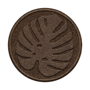 Garden Central 18" x 18" Tropical Leaf Round Stepping Stones in Brown, 4-pack, Made with recycled materials