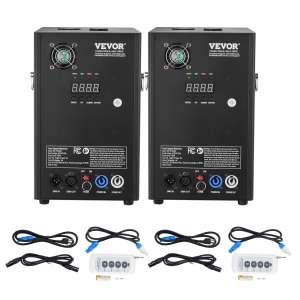 VEVOR 2 Pack Cold Spark Machine, 700W Output Fireworks Controllers, 6.6-16.4ft Adjustable Height, with Advanced DMX System,LED Screen,Portable Handle, Aluminum Alloy for Stage DJ