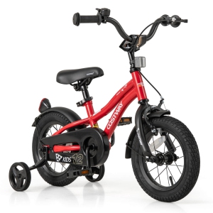 Costway 12"/14"/16"/18" Kids Bike for 3-4 Years Old Boys & Girls with Adjustable Seat Handbrake Reflectors Blue/Purple/Red
