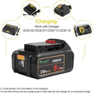 Dewalt 5ah Battery Upgraded 3500mAh 20V DCB206 Battery Charger