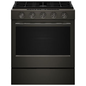 KitchenAid 30" 5.0 Cu. Ft. True Convection 5-Burner Slide-In Gas Air Fry Range (KSGS530SBE) - Black Ore