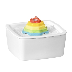 Rainbow Ceramic Cat Drinker - 1.5L, square, quadruple filtration, easy-to-clean ceramic material, dishwasher safe, protects pet health