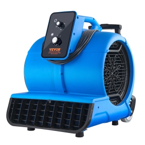 VEVOR 1560 RPM 4000 CFM Floor Blower, Air Mover for Drying and Cooling, Portable Carpet Dryer Fan with 3 Blowing Angles, Timer, 3-Speeds Adjustment, for Janitorial, Commercial Use