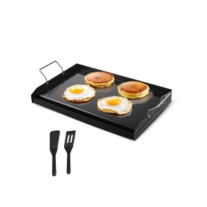 VEVOR 24x16 inch Carbon Steel Griddle, Universal Flat Top Rectangular Plate, Gas Grill Griddle for BBQ Grill, Teppanyaki, Portable Family Cookware with Handle, for Camping