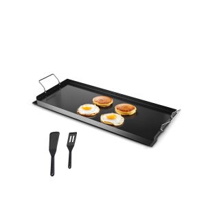 VEVOR 32x14 inch Carbon Steel Griddle, Universal Flat Top Rectangular Plate, Gas Grill Griddle for BBQ Grill, Teppanyaki, Portable Family Cookware with Handle, for Camping