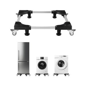 VEVOR 27.5 -35.4 Inches Fridge Stand Mobile Base, 1100 lbs Load, Washing Machine Stand with 8 Locking Twin Wheels and 4 Brakes, Furniture Dolly for Washer, Refrigerator and Dryer