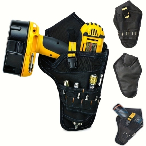Multifunctional Tool Box Electric Drill Tool Bag Multi-Pocket Electrician Oxford Cloth Hanging Waist Bag Storage Bag - Yellow