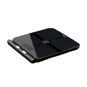 ExerScale Predictive Smart Scale with Body Weight, BMI, Body Fat, Muscle Mass, AI-Powered Health Forecast, 8-Electrode Bluetooth Digital Analyzer, ExerRing Sync – Black