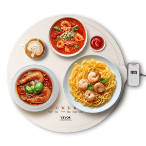 VEVOR Electric Warming Tray, Food Warming Mat for Buffet, Rollable & Portable Silicone Food Warmer with 4 Adjustable Temperature Settings, Auto Shut-Off & Child Lock