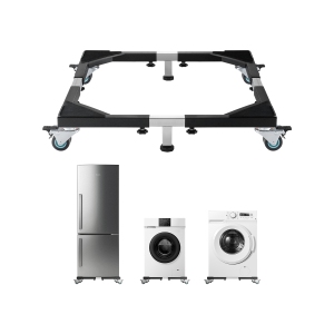 VEVOR 1200 lbs Load Capacity Fridge Stand Mobile Base, Stand with 8 Locking Twin Wheels and 4 Brakes, 23-36.6 Inches Adjustable Furniture Dolly for Washer, Refrigerator and Dryer