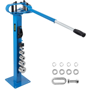 VEVOR YP38 Pedestal Floor Compact Bender 7 Dies Versatile Compact Metal Tubing Bender 44' Mount with Powder Coat Telescoping Handle
