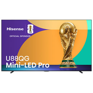 Hisense 100" U88QG Series 4K UHD Dolby Vision HDR Mini-LED QLED Pro 165Hz Dolby Atmos Google TV Smart TV (100U88QG) - 2025