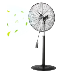 VEVOR 24 Inch Industrial Pedestal Fan, 85-Degree Oscillating Fan, Height Adjustable Standing Fans with 3 Adjustable Speeds, High Power Floor Fans for Bedroom, Living Room, Home