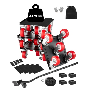 VEVOR 3474 lbs Furniture Dolly, Maximum Load, Furniture Movers with 5 360° Rotation Wheels, Carbon Steel Panel, Furniture Lift Slider for Appliances, Sofa, Fridge, Washing Machine