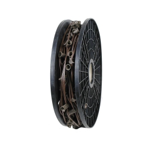 Novelty Lights 250 Foot C7 Christmas Stringer Bulk Reel, Brown Wire, 12" Spacing, Candelabra Base (C7/E12), SPT-1 8 AMP Wire