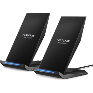 NANAMI 2 Pack Fast Wireless Charger - Qi Certified Wireless Charging Stand, 7.5W for iPhone 16/15/14 Pro Max, 10W Fast Charge for Samsung Galaxy S25/S24 Ultra/S23/S22/S21/S20