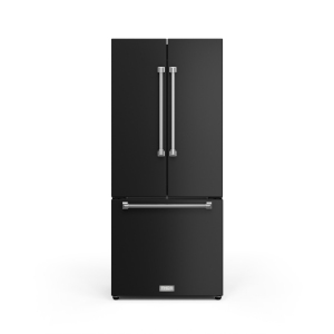 Gordon Ramsay by THOR Kitchen 30 Inch 17.7 cu ft French Door Counter Depth Refrigerator with Ice Maker in Black/Stainless Steel