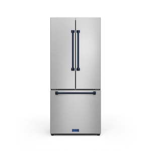 Gordon Ramsay by THOR Kitchen 30 Inch 17.7 cu ft French Door Counter Depth Refrigerator with Ice Maker in Stainless Steel/Navy Blue