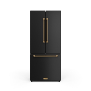 Gordon Ramsay by THOR Kitchen 30 Inch 17.7 cu ft French Door Counter Depth Refrigerator with Ice Maker in Black/Bronze