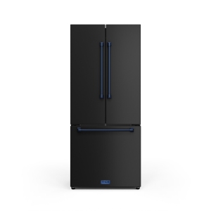 Gordon Ramsay by THOR Kitchen 30 Inch 17.7 cu ft French Door Counter Depth Refrigerator with Ice Maker in Black/Navy Blue