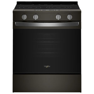 Whirlpool 30" 5.3 Cu Ft Fan Convection Slide-In Electric Air Fry Range (YWSES5030SV) -Black-on-Stainless