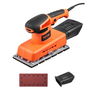 VEVOR 1/2 Sheet Sander, Sheet 2.5A Electric Sander for Woodworking, Max. 12000RPM Variable Speed Sheet Finishing Sander with Sandpaper and Dust Box for Wood Polishing Sanding