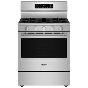 Maytag 30" 5.0 Cu. Ft. Fan Convection 5-Burner Freestanding Gas Air Fry Range (MFGS7030SZ) - Stainless Steel