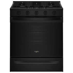 Whirlpool 30" 5.0 Cu. Ft. Fan Convection 5-Burner Slide-In Gas Range (WSGS5030SB) - Black