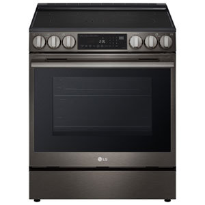LG 30" 6.3 Cu. Ft. True Convection 5-Element Slide-In Electric Air Fry Range (LSEL6335ZE) - Black Stainless Steel