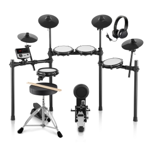 VEVOR 32 Drum Kits & 480 Sounds Electronic Drum Kit, USB MIDI Supported 8 in Quiet Mesh Snare Electric Drum Set with 10 in Cymbals Drum Sticks & Headphone, for Beginners & Adults