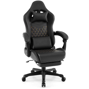 Costway Gaming Chair with Footrest Ergonomic Video Game Computer Chair with Headrest